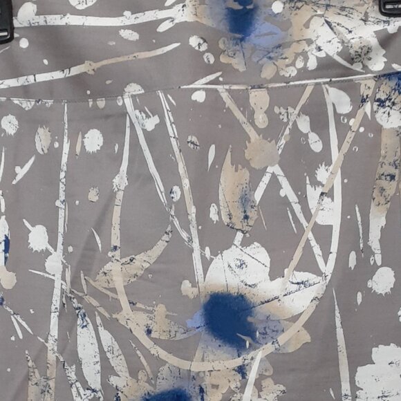 Alfani Dresses & Skirts - Alfani Abstract Skirt Paint Splatter Size 10 Multicolor Brown Blue Pencil Mini